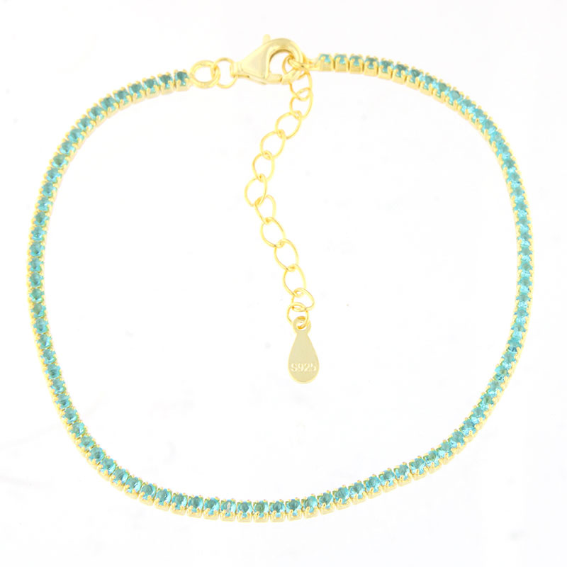 Γυναικείο Ασημένιο Επιχρυσωμένο Βραχιόλι Ριβιέρα από Ασήμι 925.