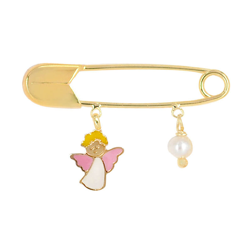 Παιδική Χρυσή Παραμάνα Κ9 για Κορίτσι με Αγγελάκι και Μαργαριτάρι.