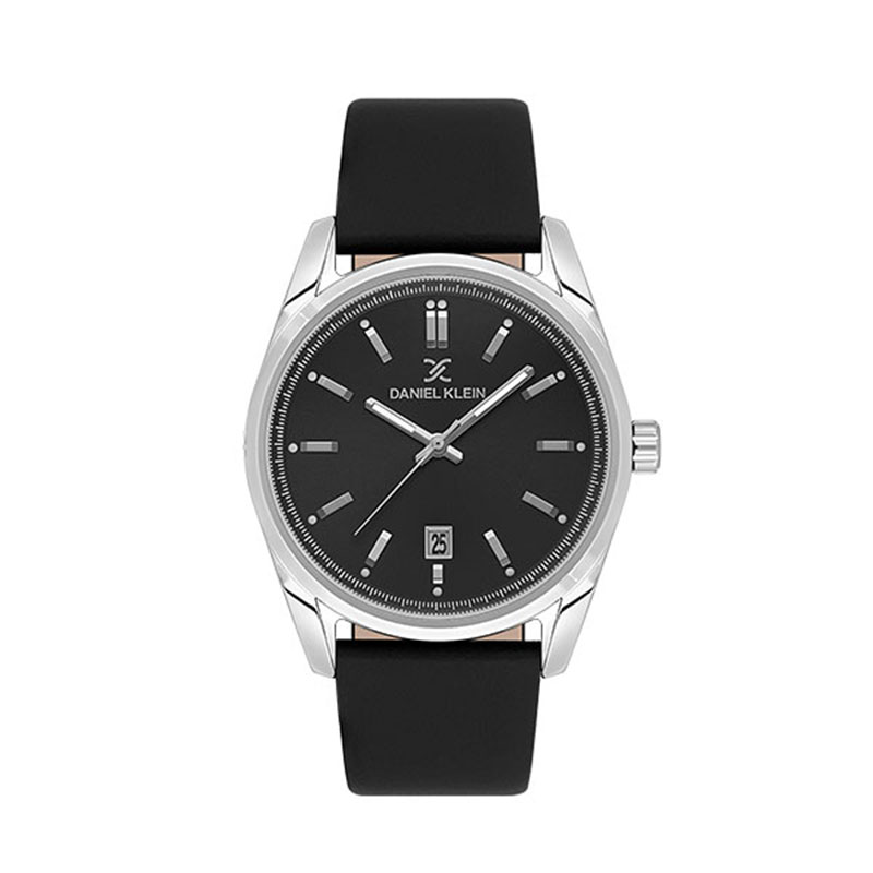 Ανδρικό Ρολόι DANIEL KLEIN με Μαύρο Καντράν και Μαύρο Δερμάτινο Λουράκι.