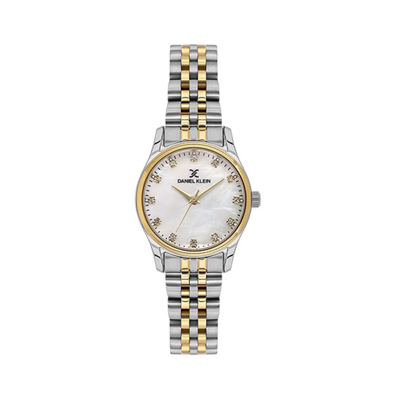 Γυναικείο Ρολόι Daniel Klein από Ανοξείδωτο Ατσάλι με Λευκό Καντράν και Μπρασελέ.