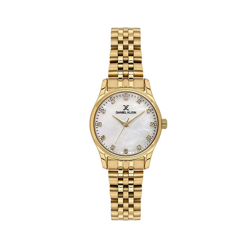 Γυναικείο Ρολόι Daniel Klein από Ανοξείδωτο Ατσάλι με Λευκό Καντράν και Μπρασελέ.