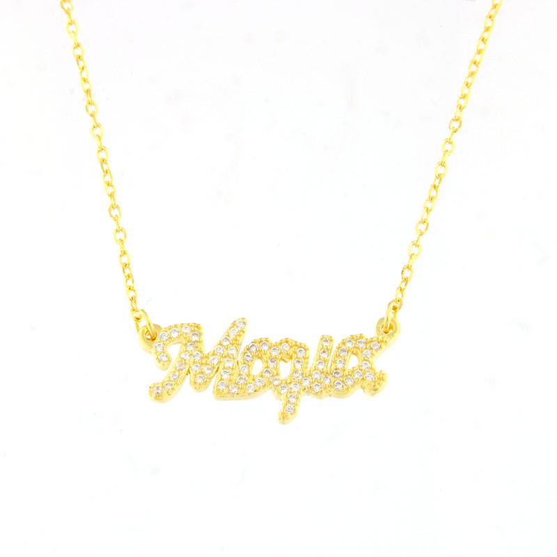 Women’s Gold-Plated Silver “Mom” Pendant with Zircon – 925°.