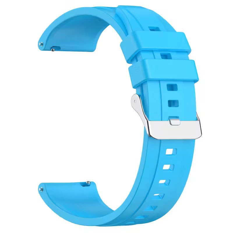 Λουράκι Σιλικόνης 22mm – Γαλάζιο με Λεία Επιφάνεια & Σύστημα Εύκολης Αλλαγής.