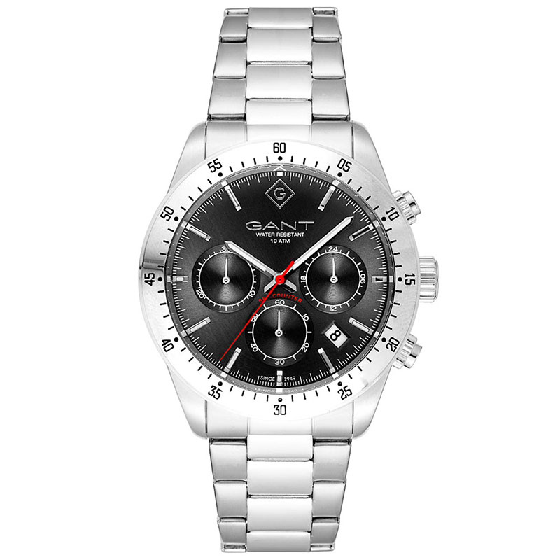 Ανδρικό Ρολόι GANT Greenfield – Από Ασημί Ανοξείδωτο Ατσάλι με Μαύρο Καντράν & Μπρασελέ.