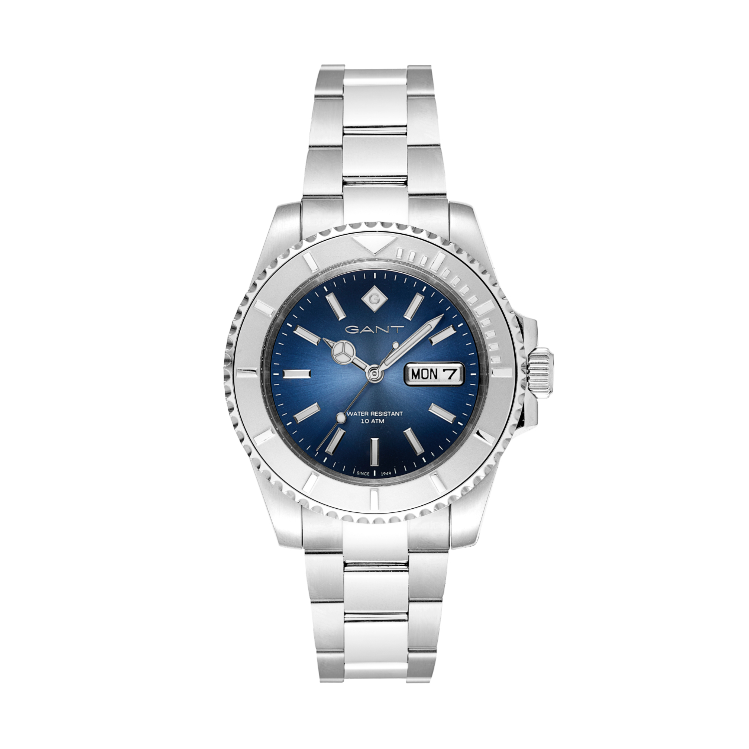 Ανδρικό Ρολόι GANT Watertown – Από Ασημί Ανοξείδωτο Ατσάλι με Μπλε Καντράν & Μπρασελέ.