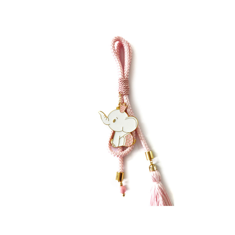 Διακοσμητικό Κρεμαστό Γούρι για Κορίτσι με Ελεφαντάκι & Σμάλτο – Επιχρυσωμένο 24K.
