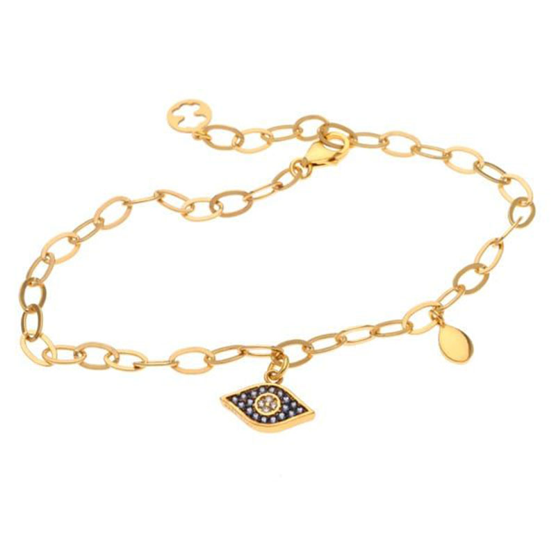 Γυναικείο Βραχιόλι από Επιχρυσωμένο Ασήμι 925 με Κρεμαστό Ματάκι.