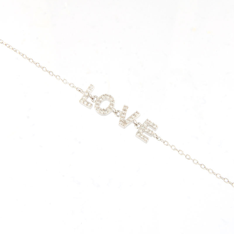Γυναικείο Ασημένιο Βραχιόλι LOVE 925 με Λευκά Ζιργκόν.