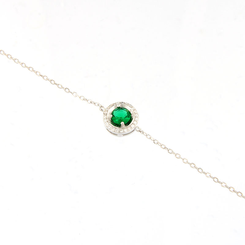 Γυναικείο Ασημένιο Βραχιόλι Ροζέτα 925 με Ζιργκόν.