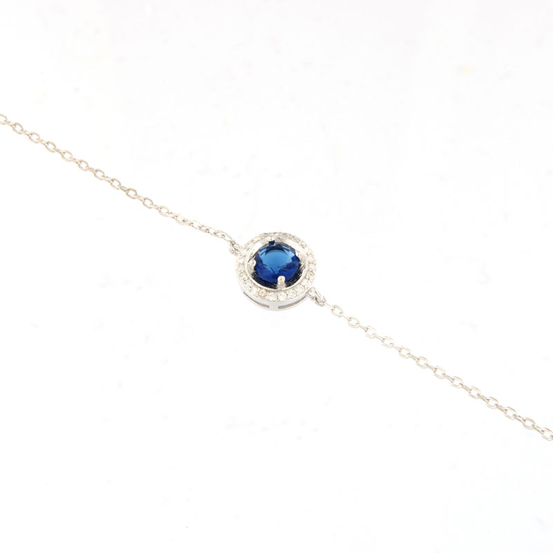 Γυναικείο Ασημένιο Βραχιόλι Ροζέτα 925 με Ζιργκόν.