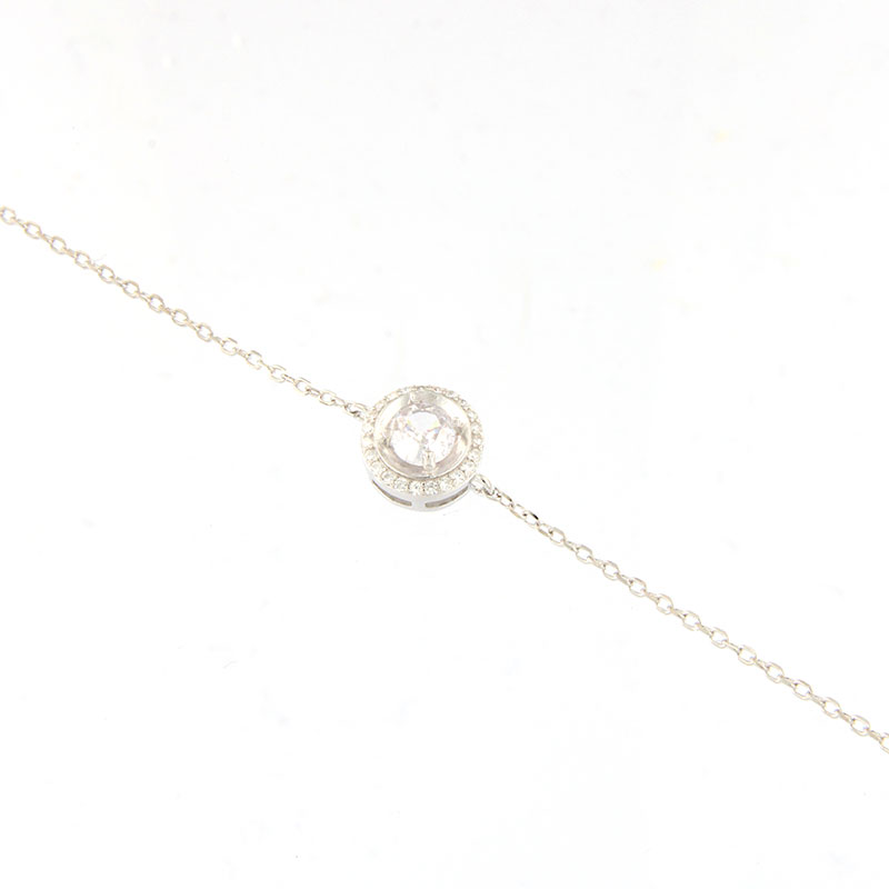 Γυναικείο Ασημένιο Βραχιόλι Ροζέτα 925 με Ζιργκόν.