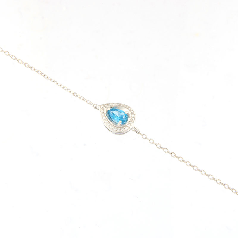 Γυναικείο Ασημένιο Βραχιόλι Ροζέτα 925 με Ζιργκόν.