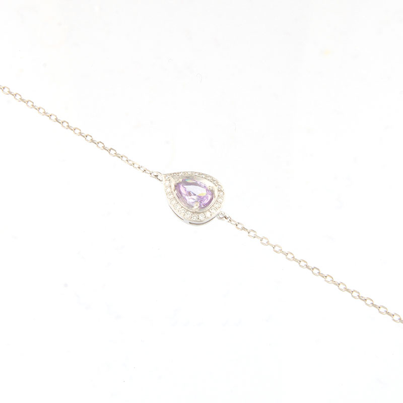 Γυναικείο Ασημένιο Βραχιόλι Ροζέτα 925 με Ζιργκόν.