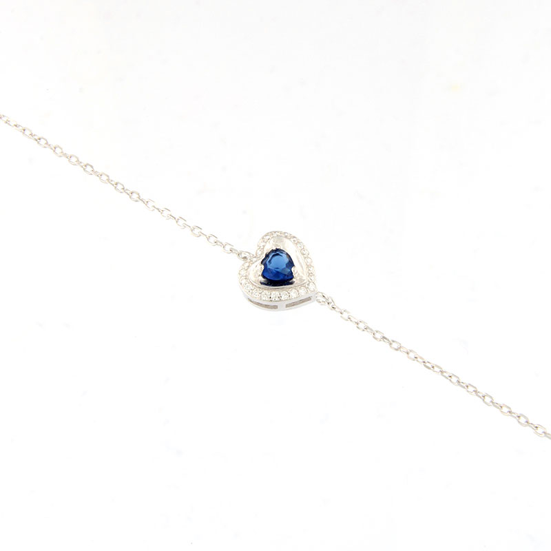 Γυναικείο Ασημένιο Βραχιόλι Καρδιά 925 με Ζιργκόν.