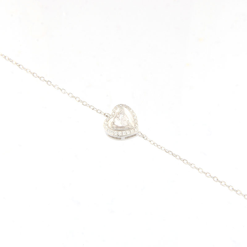 Γυναικείο Ασημένιο Βραχιόλι Καρδιά 925 με Ζιργκόν.