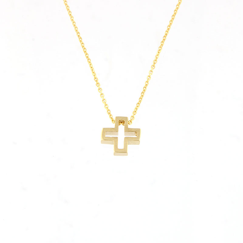 Γυναικείος Χρυσός Σταυρός με Αλυσίδα Κ9.