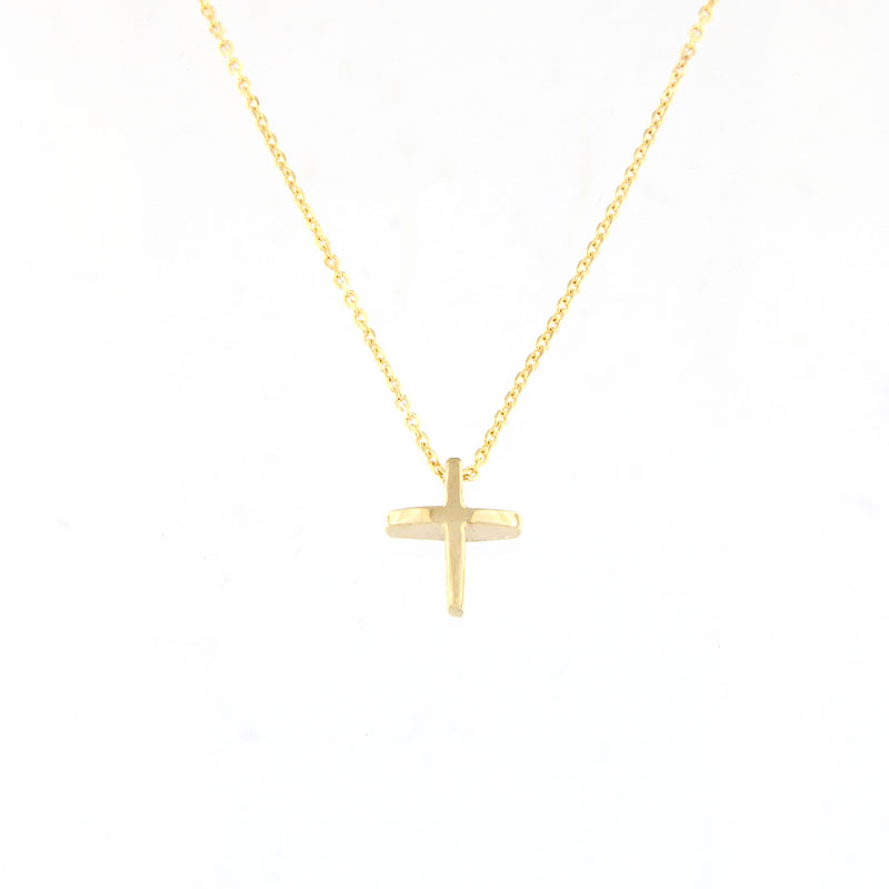 Γυναικείος Χρυσός Σταυρός με Αλυσίδα Κ9.