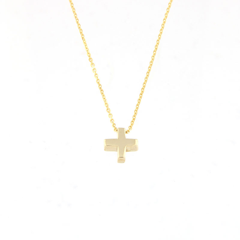 Γυναικείος Χρυσός Σταυρός με Αλυσίδα Κ9.