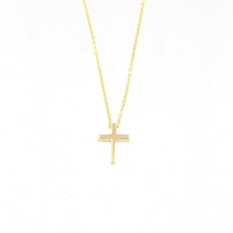 Γυναικείος Χρυσός Σταυρός με Αλυσίδα Κ9.
