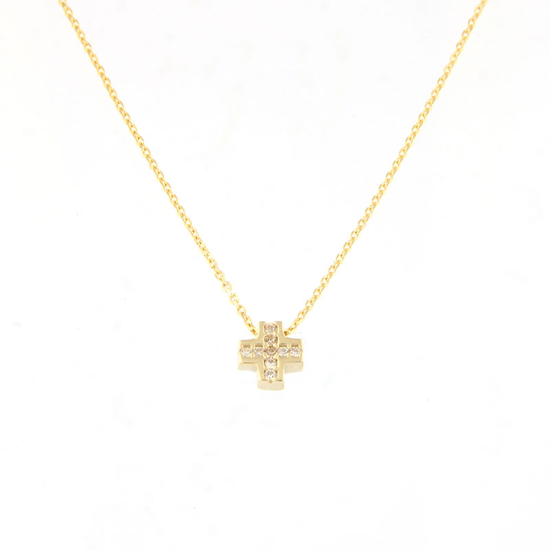 Γυναικείος Χρυσός Σταυρός με Αλυσίδα Κ9.