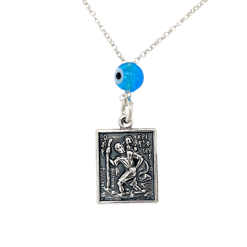 Φυλακτό αυτοκινήτου δυο όψεων από Ασήμι 925 με Ματάκι.