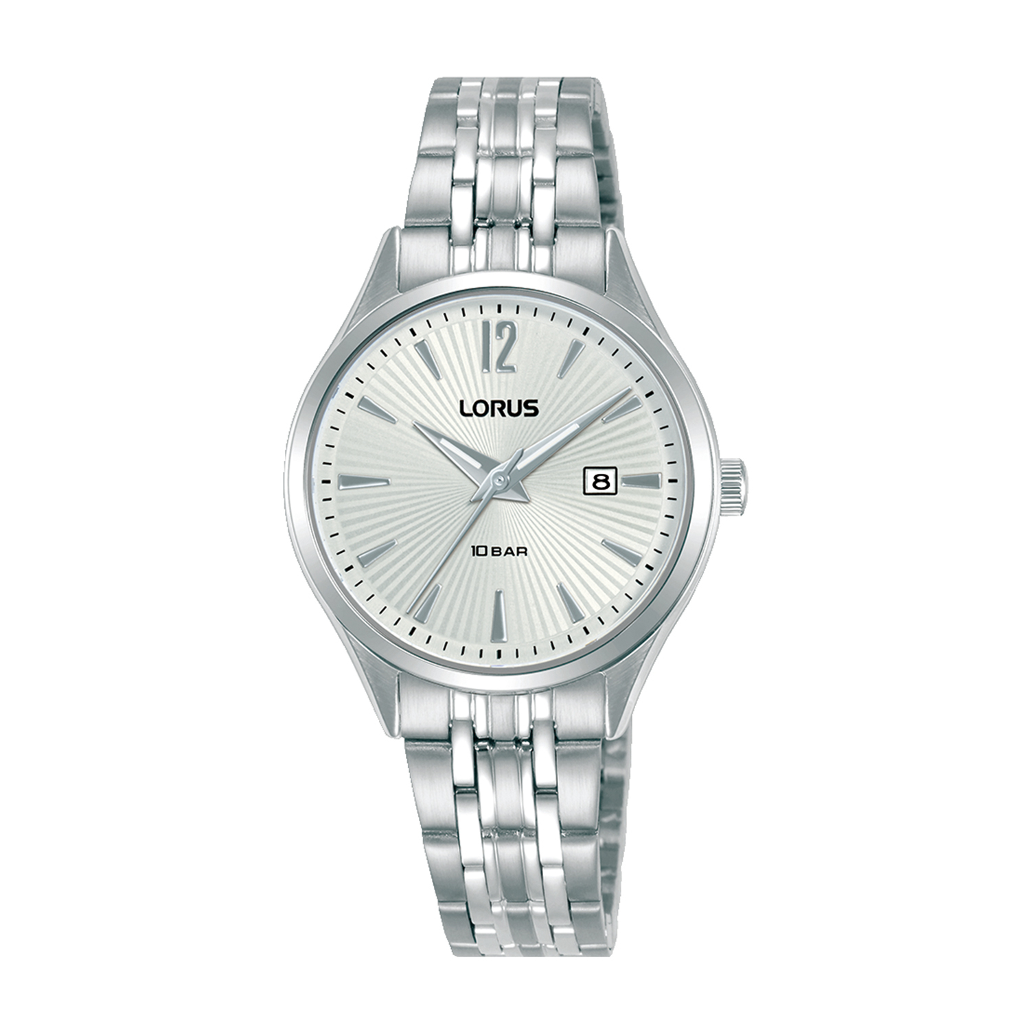 Γυναικείο Ρολόι LORUS από Ασημί Ανοξείδωτο Ατσάλι με Λευκό Καντράν & Μπρασελέ.