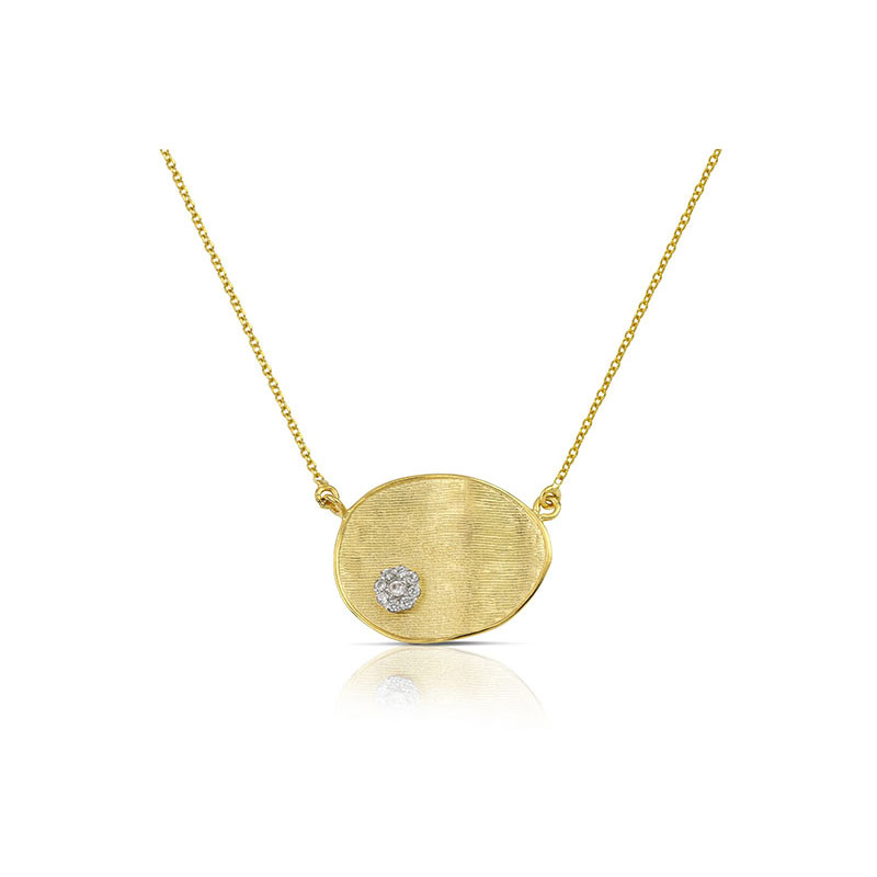 Γυναικείο Χειροποίητο Κολιέ από Κίτρινο Χρυσό 14 Καρατίων με Λευκά Ζιργκόν.