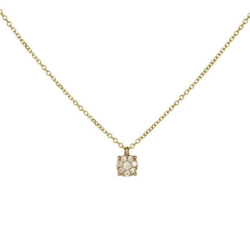 Γυναικείο Μονόπετρο Κολιέ από Κίτρινο Χρυσό 14 Καρατίων με Λευκό Ζιργκόν.