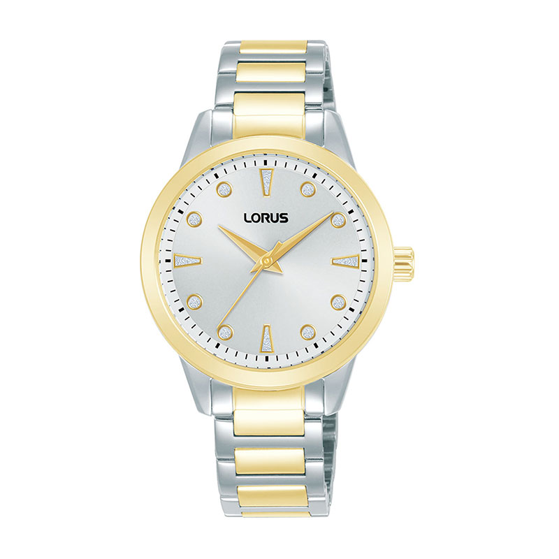 Γυναικείο Ρολόι LORUS από Δίχρωμο Ανοξείδωτο Ατσάλι με Λευκό Καντράν & Μπρασελέ.