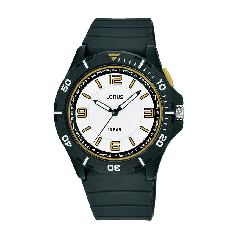 Ρολόι LORUS Sports με ΜΑΥΡΟ Λουράκι Σιλικόνης.