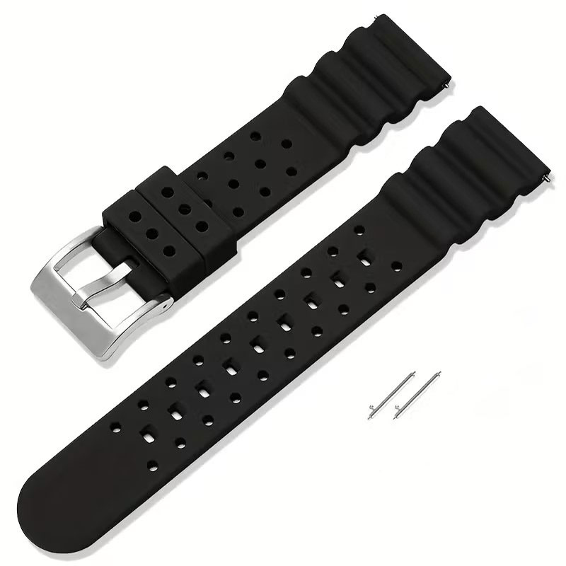 Λουράκι Ρολογιού Vinstrap Μαύρο 22mm – Σύστημα Εύκολης Αλλαγής.