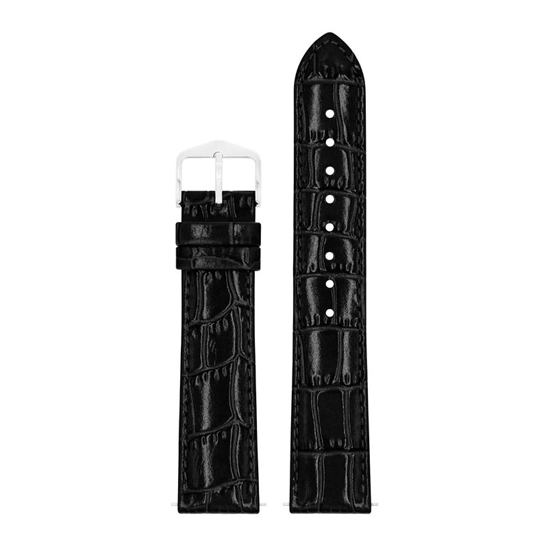 Λουράκι Ρολογιού Hirsch Louisianalook Alligator Μαύρο 18mm.