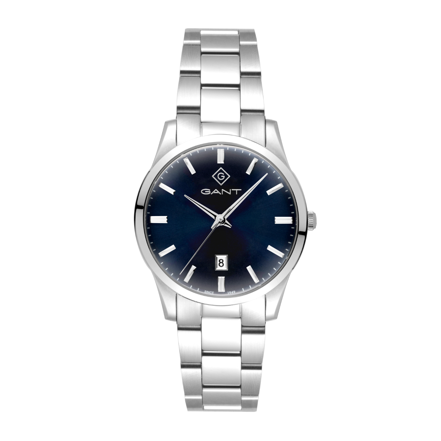 Ανδρικό Ρολόι GANT Taunton – Ασημί Ανοξείδωτο Ατσάλι με Μπλε Καντράν & Μπρασελέ.