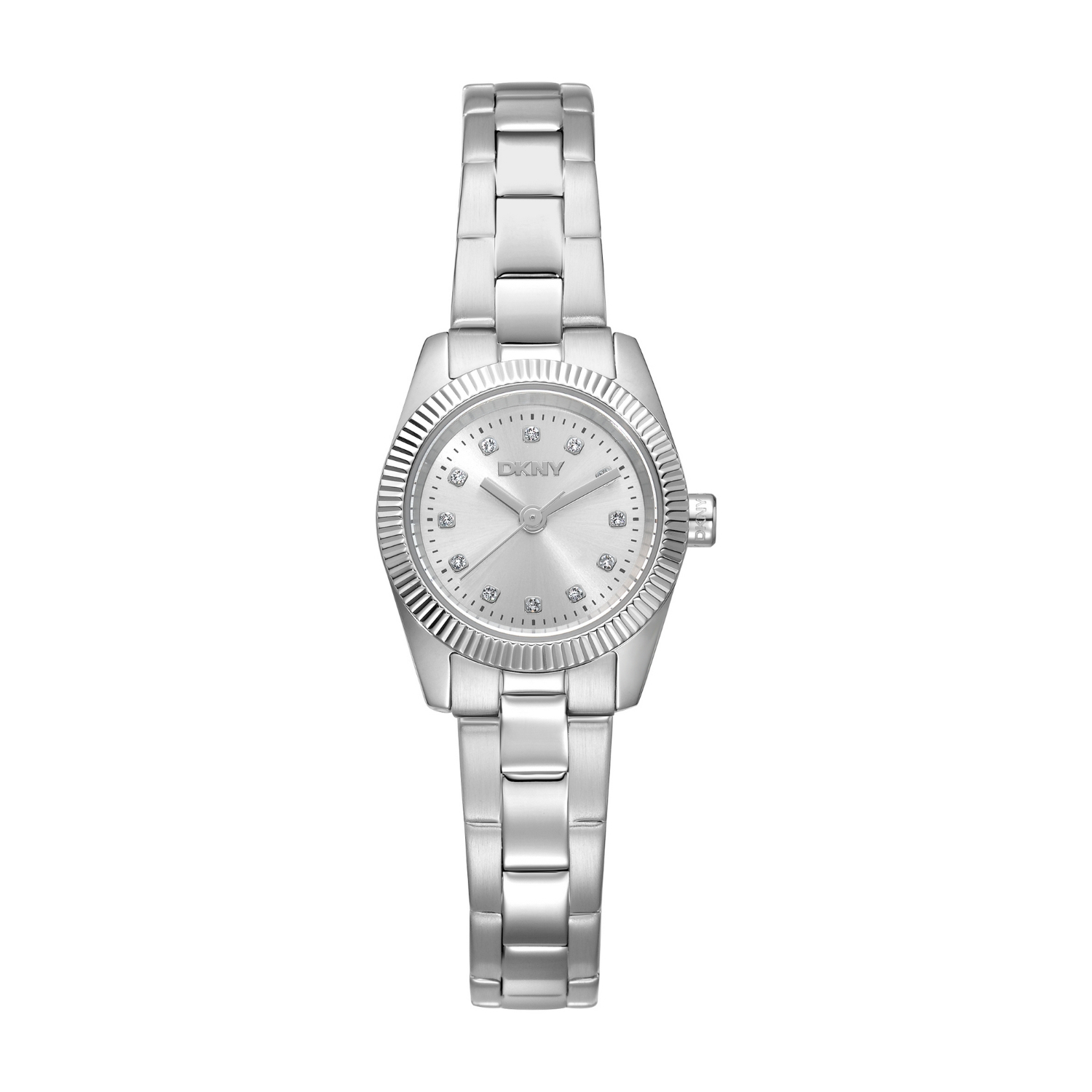 Γυναικείο Ρολόι DKNY Mini – Ασημί Ανοξείδωτο Ατσάλι με Λευκό Καντράν.