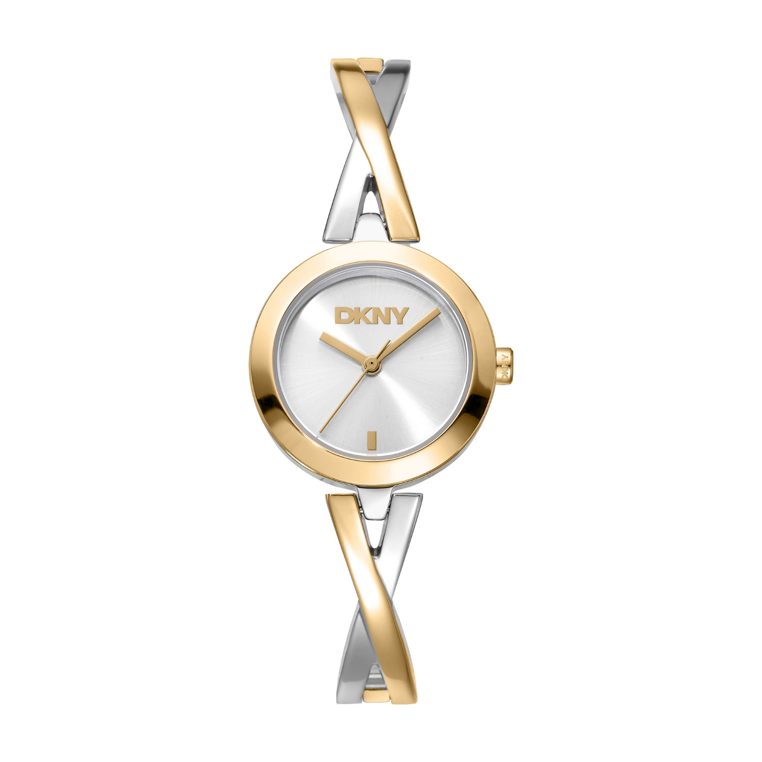 Γυναικείο Ρολόι DKNY Half Bangle – Δίχρωμο Ανοξείδωτο Ατσάλι με Λευκό Καντράν.