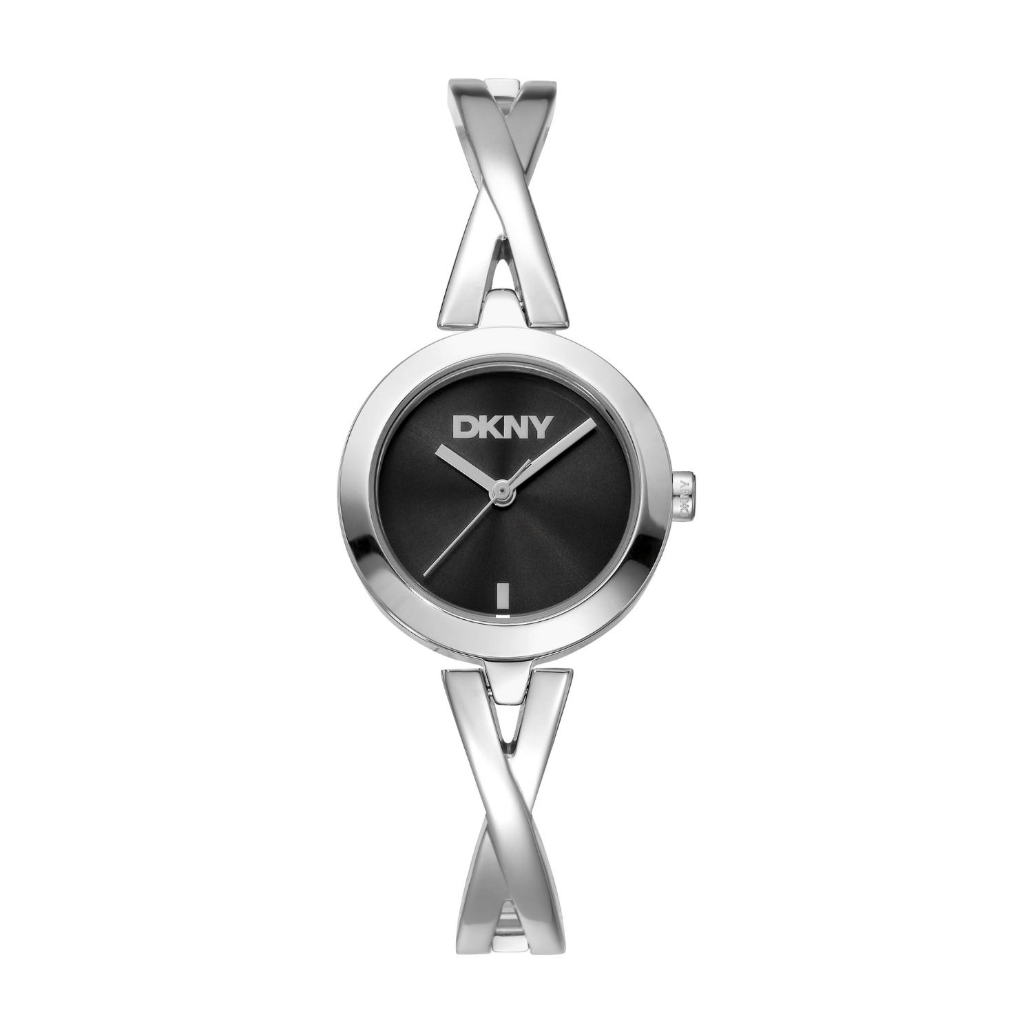Γυναικείο Ρολόι DKNY Half Bangle – Ασημί Ανοξείδωτο Ατσάλι με Μαύρο Καντράν.