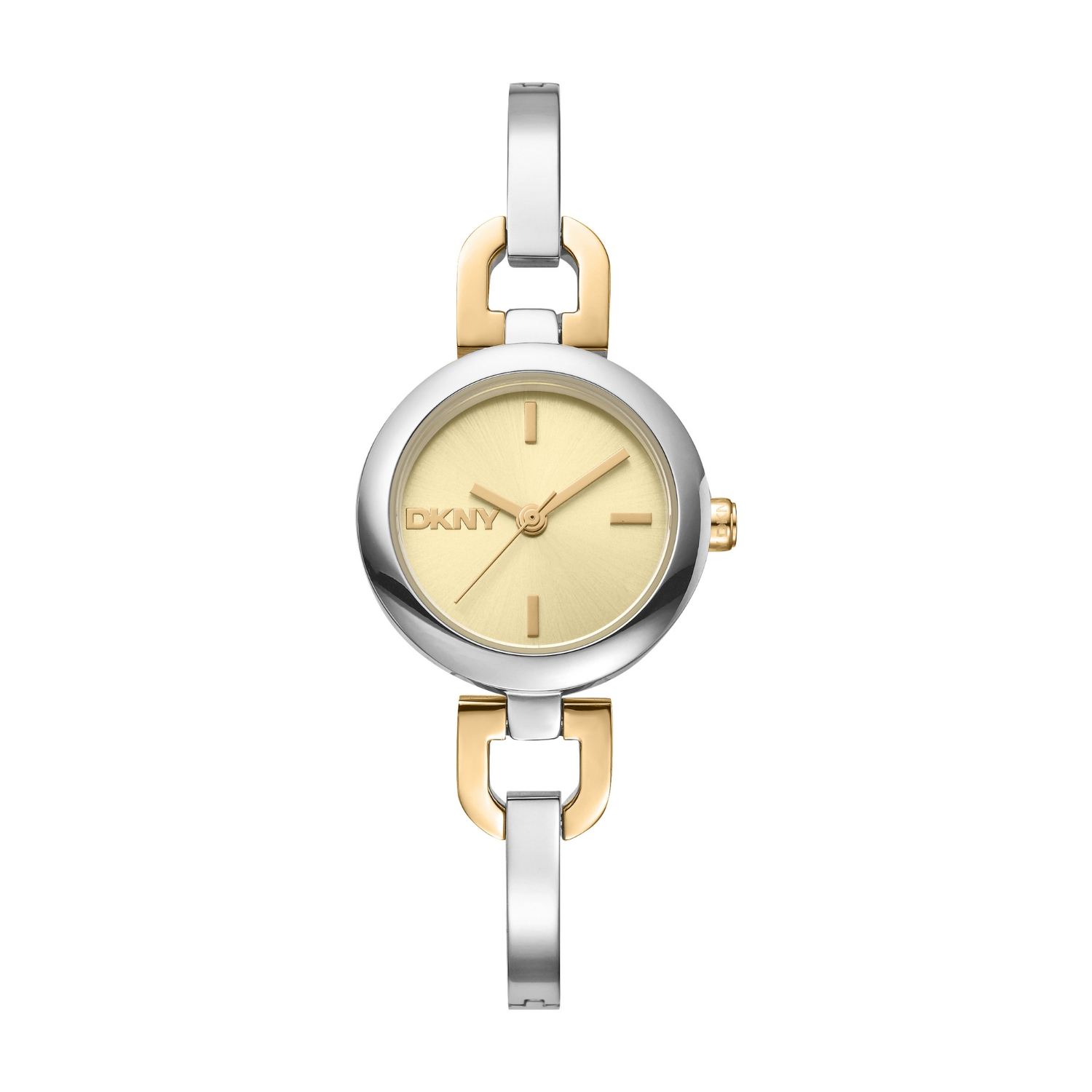 Γυναικείο Ρολόι DKNY Half Bangle – Δίχρωμο Ανοξείδωτο Ατσάλι με Σαμπανιζέ Καντράν.