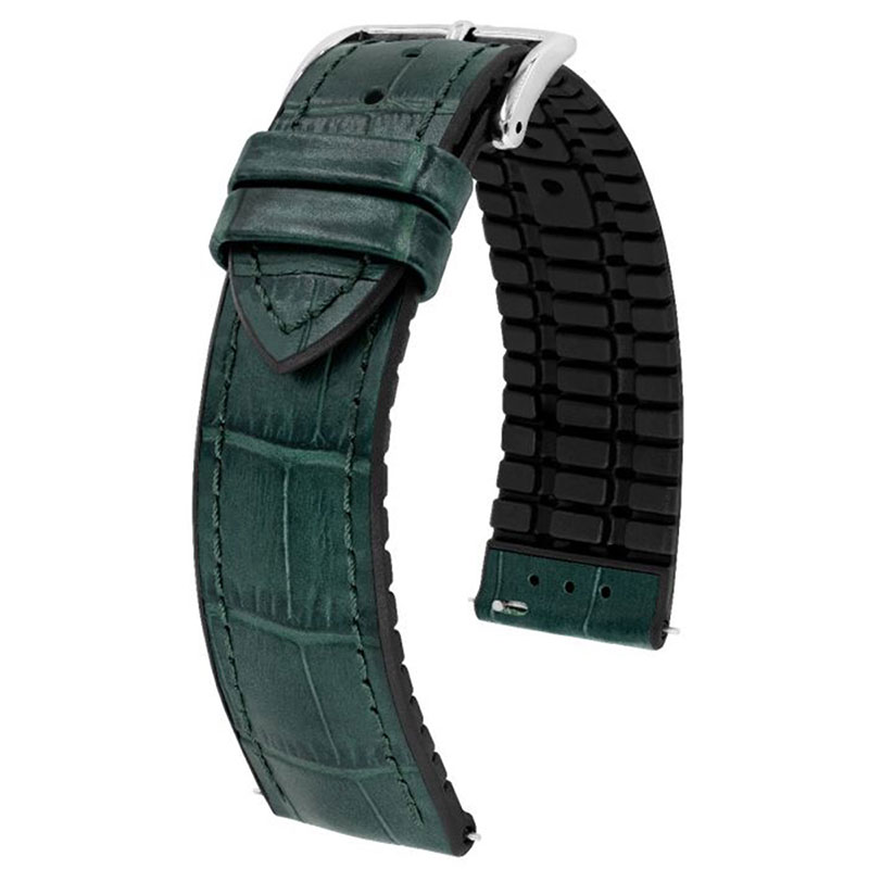 Hirsch Paul 22mm Πράσινο Δερμάτινο Λουράκι Ρολογιού Performance Αδιάβροχο 300μ.